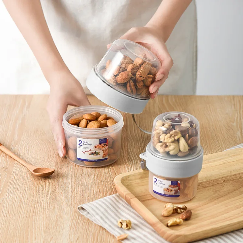 Meal Prep Oatmeal Jars - Carry Frühstückstasse, Salatbecher, tragbar, für Joghurt,