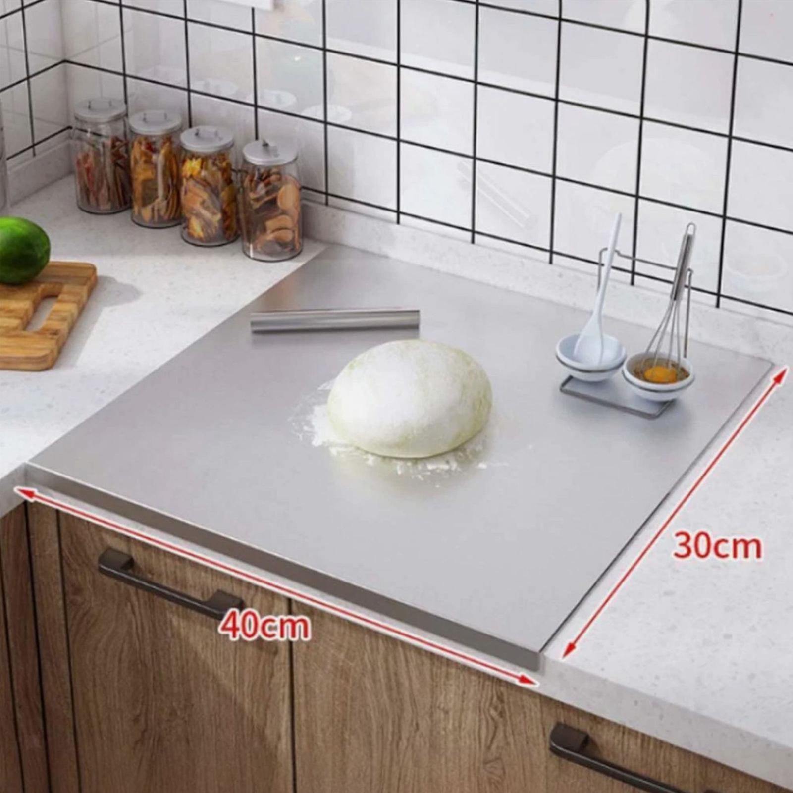 Meal Prep Kitchen - Edelstahl-Schneidebrett Antihaftbeschichtet Beidseitig Verwendbar Fleisch-Schneidebretter Küchenwerkzeug