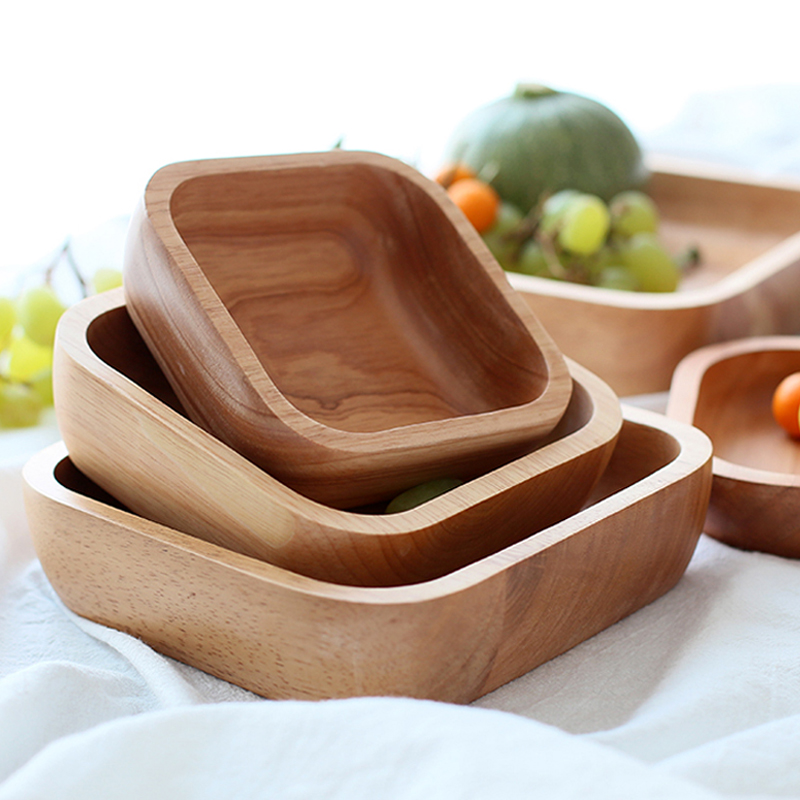 Meal Prep Bowl - 1Pc Platz Holz Schüssel 4 Größe