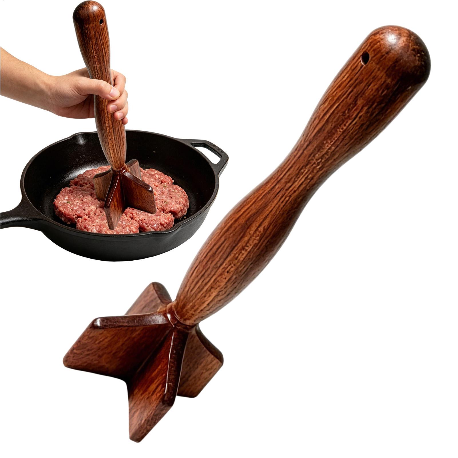 Meal Prep With Ground Beef - Holz-Fleischzerkleinerer Hamburger-Presse Hackfleisch-Zerkleinerer Kratzfreies Küchenwerkzeug für
