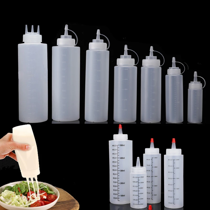 1Pcs Empty120ml-1000ml PE Kuns – Sauce Squeeze Bottle Bewertung und Preis