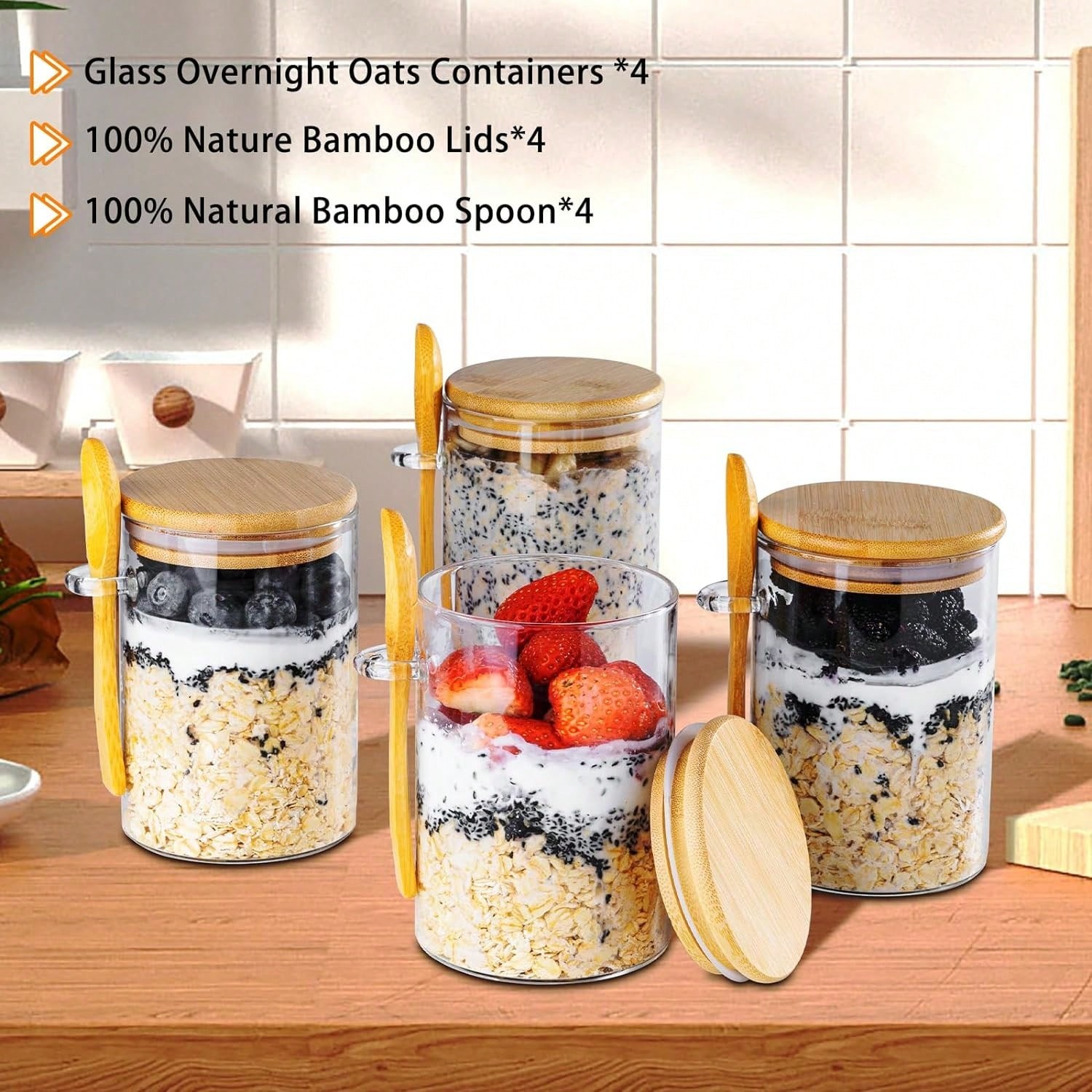 Tyrixma Overnight-Oats-Behälte – Meal Prep Oatmeal Jars Bewertung und Preis