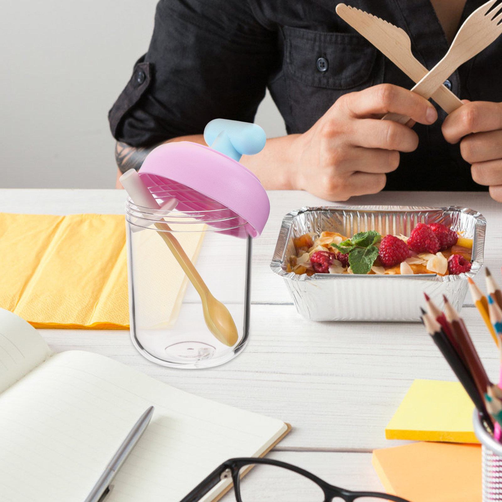 Tragbarer Doppelschicht-Salatb – Meal Prep Oatmeal Jars Bewertung und Preis