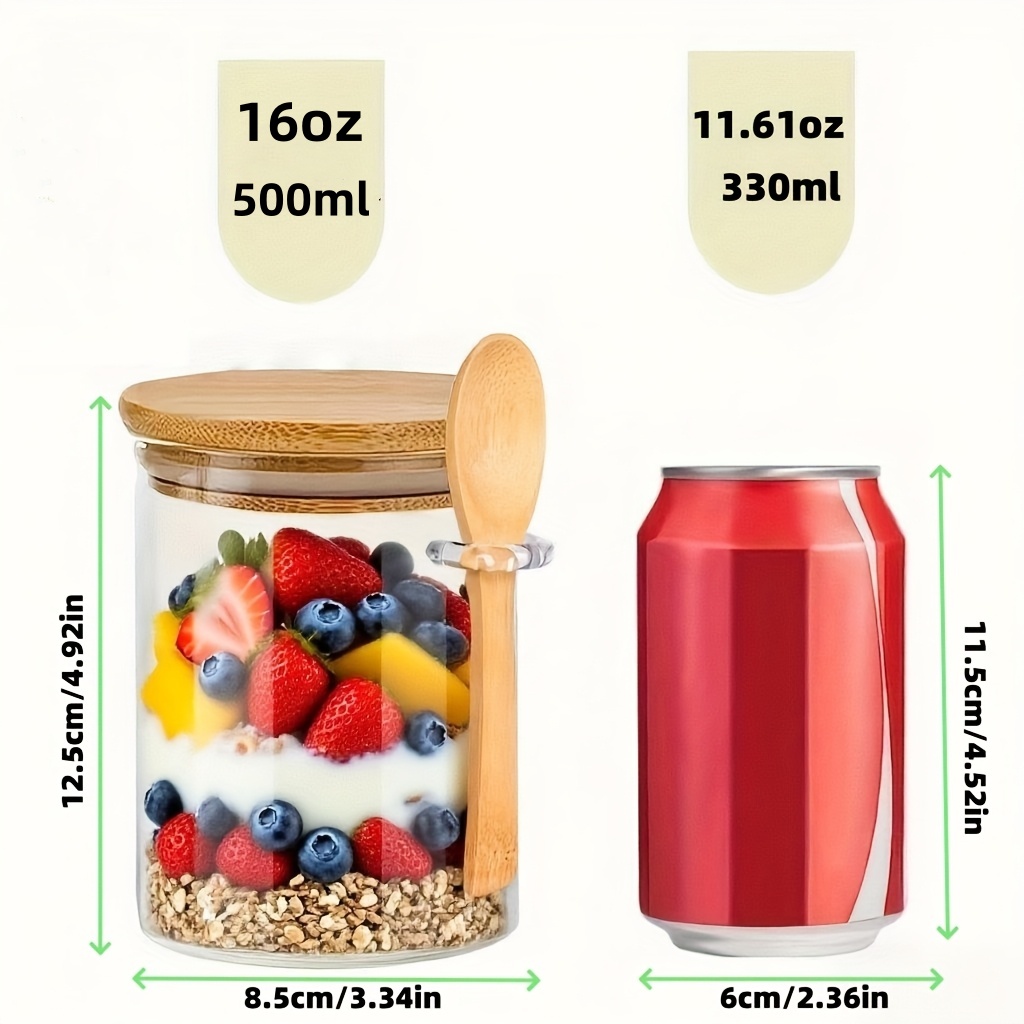 1/2/4/8-teiliges Glasbecher-Se – Meal Prep Oatmeal Jars Bewertung und Preis