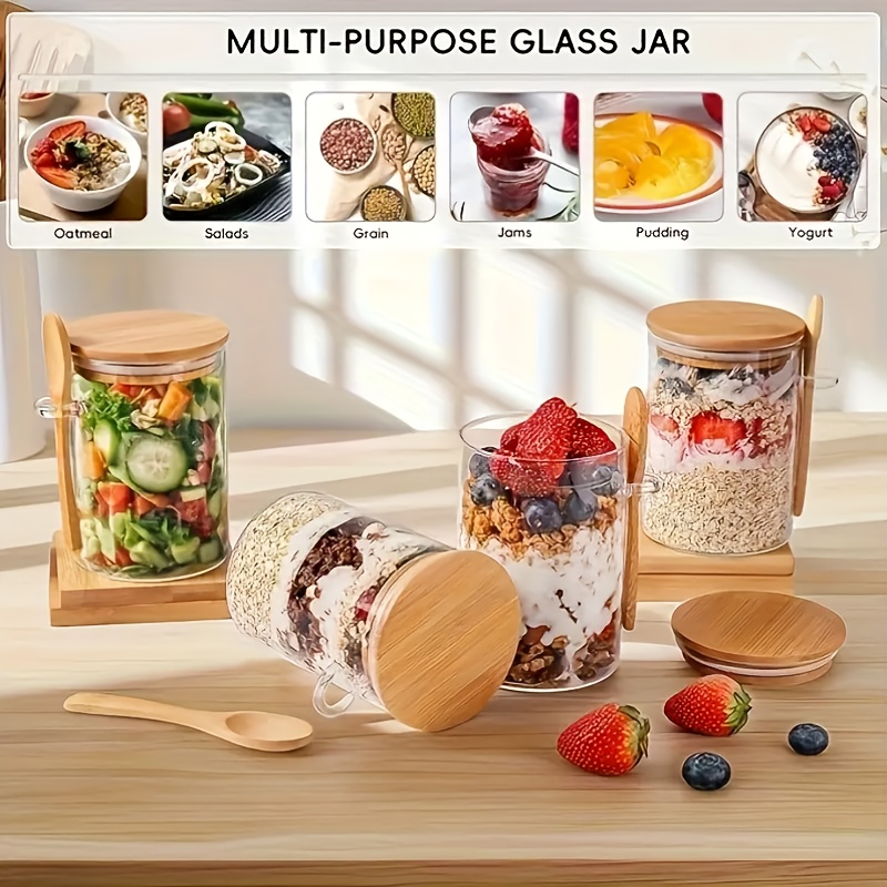 1/2/4/8-teiliges Glasbecher-Se – Meal Prep Oatmeal Jars Bewertung und Preis