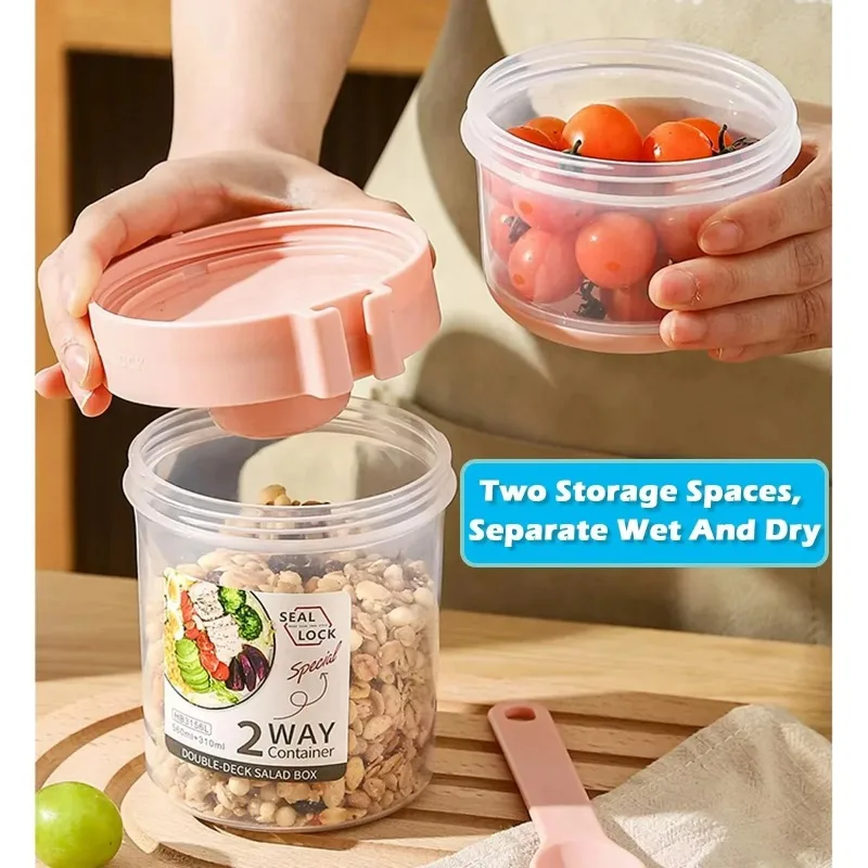 Tragbare Salat Tasse Doppel Ha – Meal Preparation Bewertung und Preis
